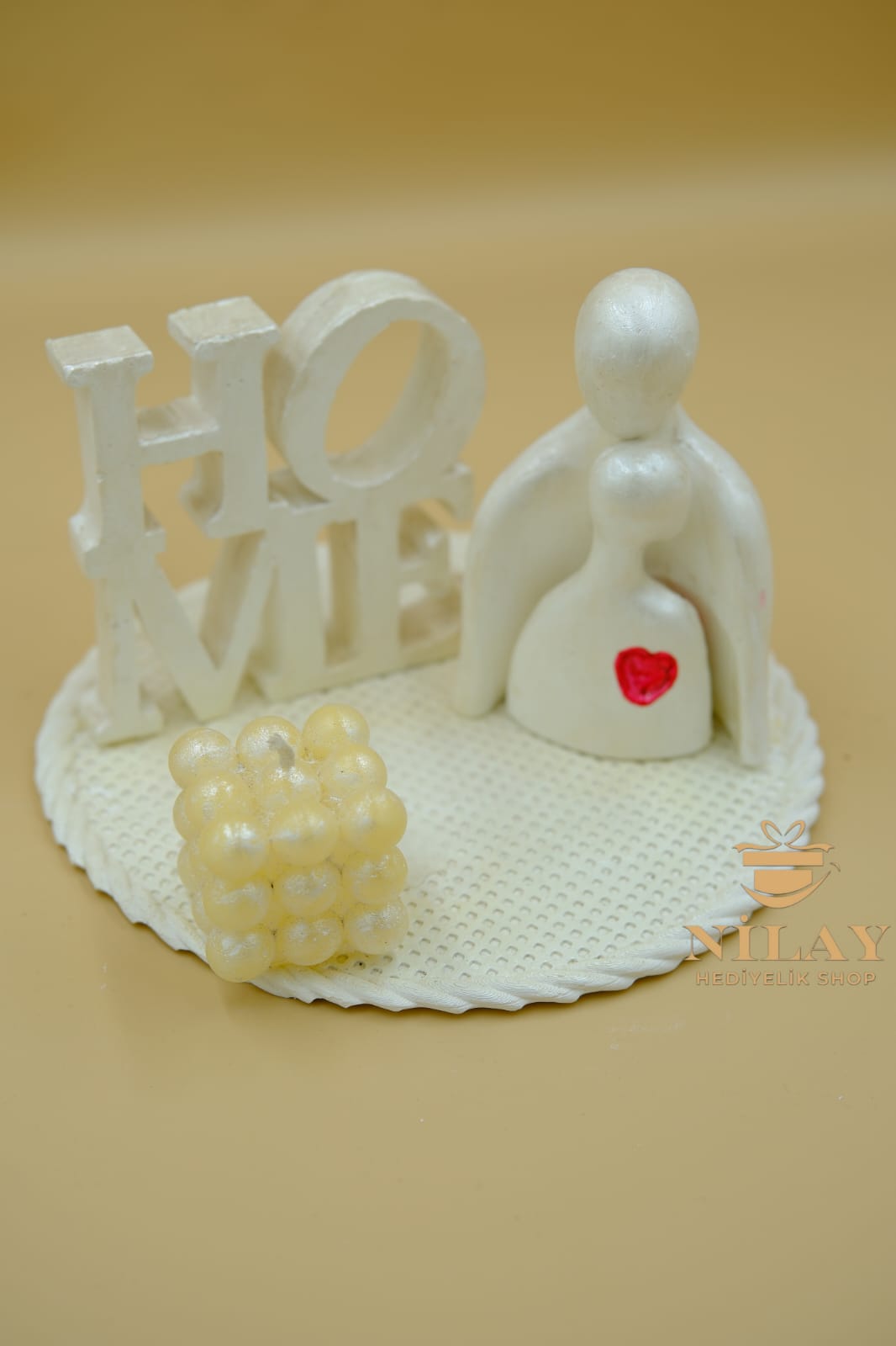 Dekoratif Mumlu Home Yazılı Aile