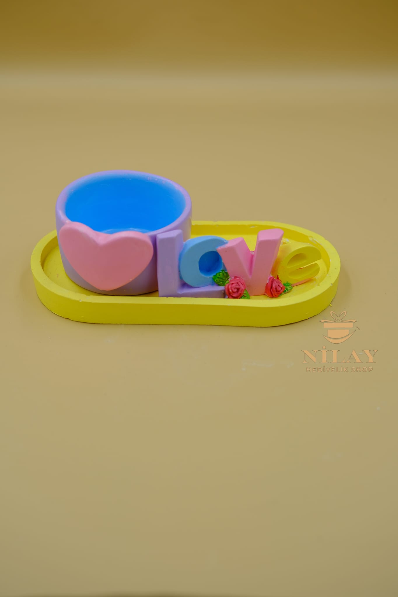 Love Yazılı Kalpli Set