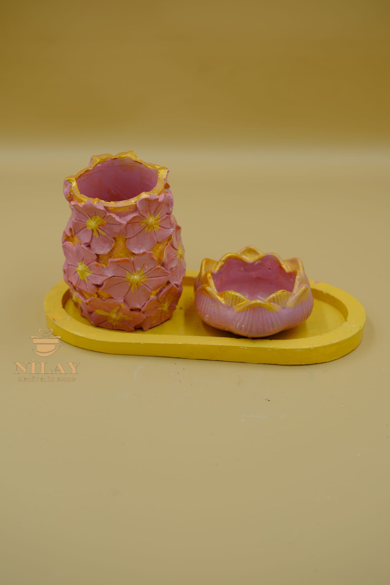 Çiçekli Vazo Lotus Set