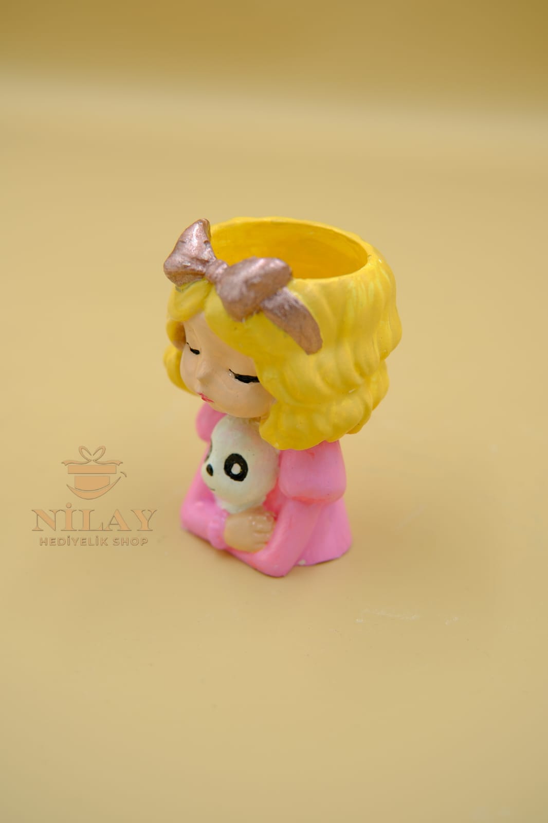 Pandalı Kız Mini Saksı