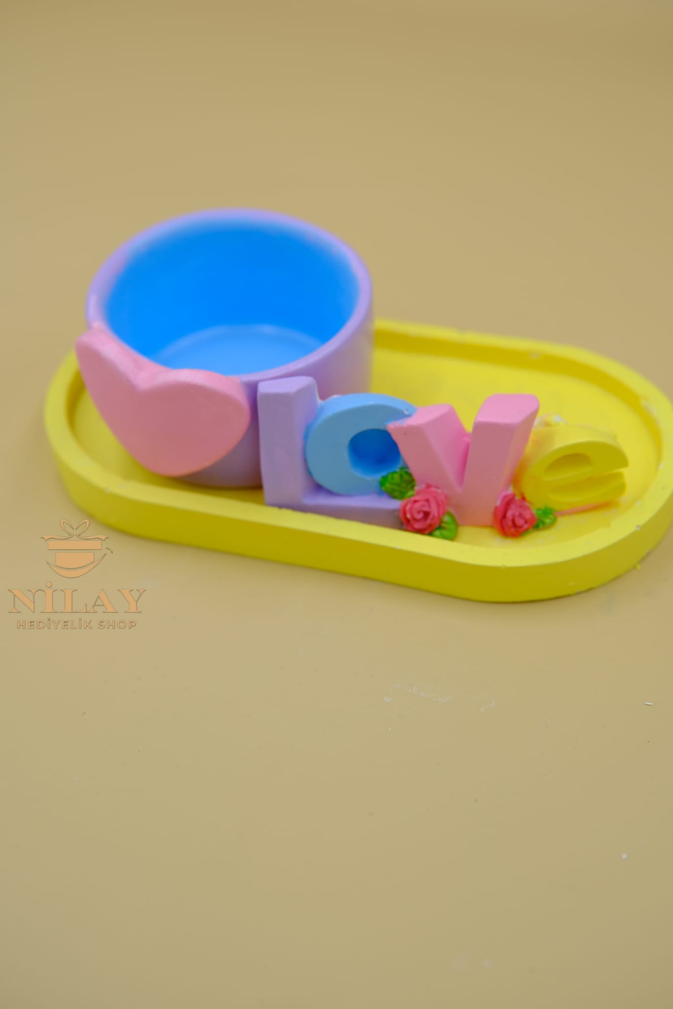 Love Yazılı Kalpli Set